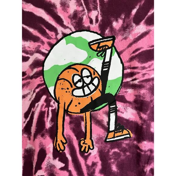 Adidas Basketball T-Shirt Pink & Purple Tie Dye Short Sleeve Crewneck Adult L - Picture 4 of 4